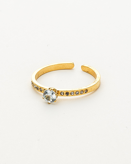 Colección Essentials | Anillo Saba de acero inoxidable bañado en oro 14k. Marca Vesiica.