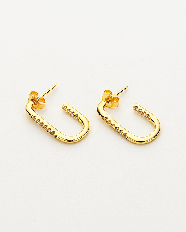 Colección Midnight | Pendientes Olympia de plata bañados en oro 18k. Marca Vesiica.